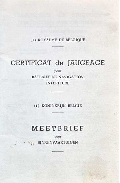 Titelpagina van de Belgische meetbrief