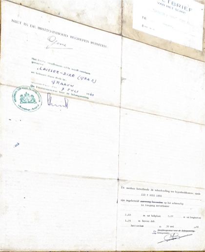 Meetbrief — aantekeningen en naamswijziging naar Laisser Dire (GRA 3), 1960