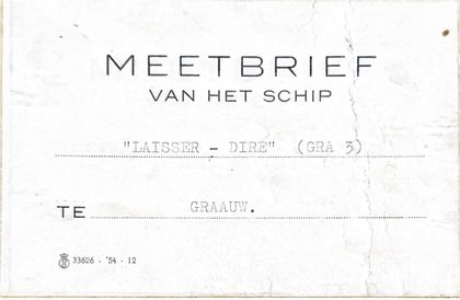Kaft meetbrief “Laisser Dire (GRA 3)”, Graauw
