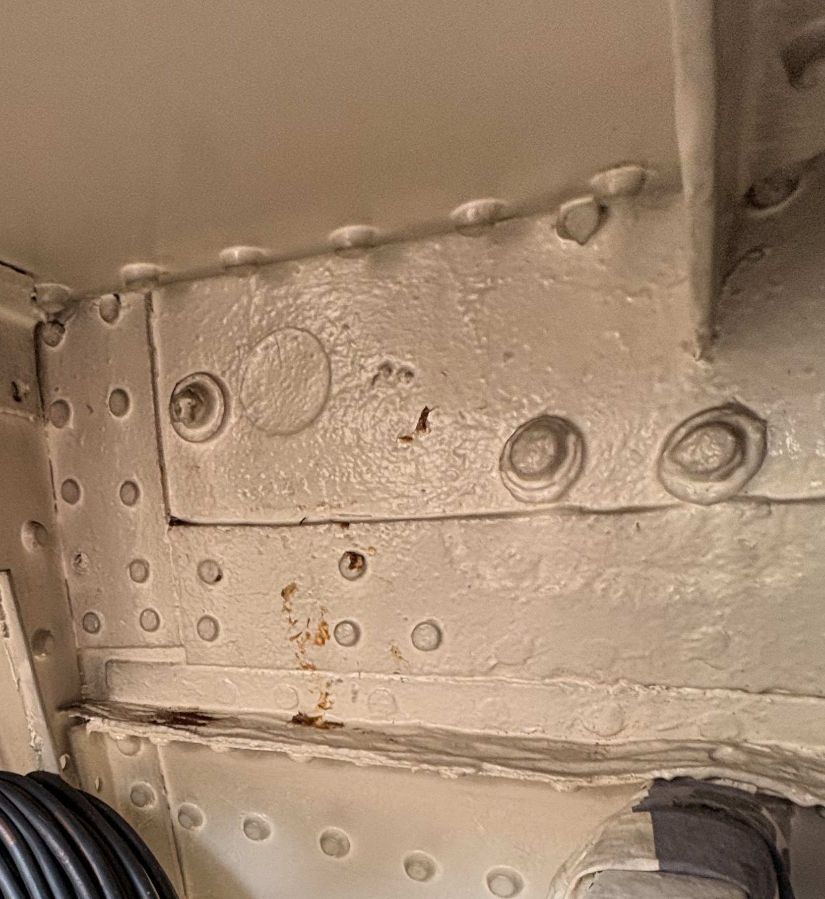 Detail klinknagels voorpiek